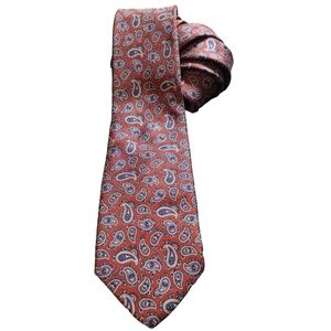 Vintage Dior Tie Deep Red and Paisley Pattern